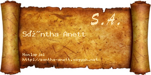 Sántha Anett névjegykártya